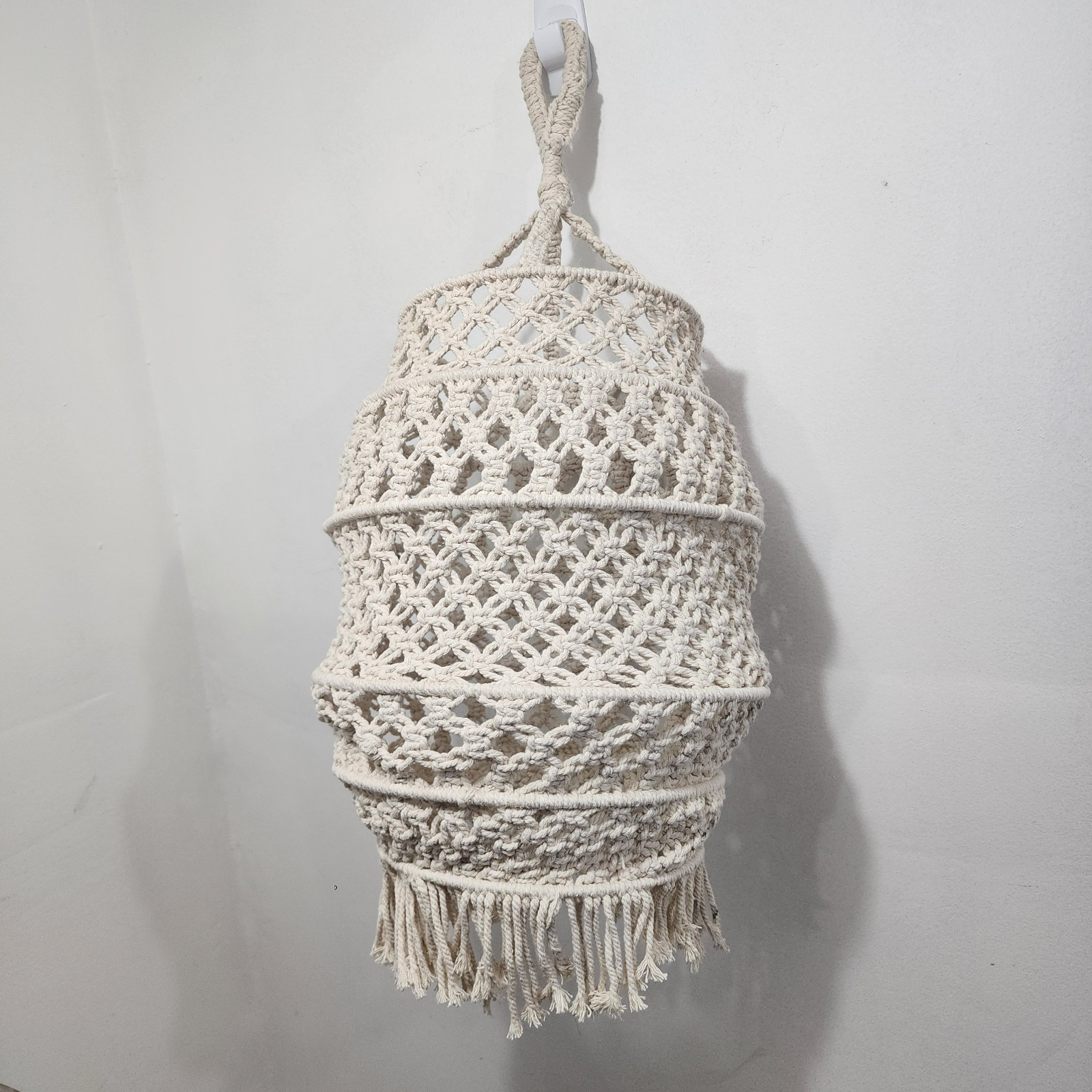 Macrame World Modern Handmade 6 pcs Rings Pendant Light Cover Shade Natural Boho