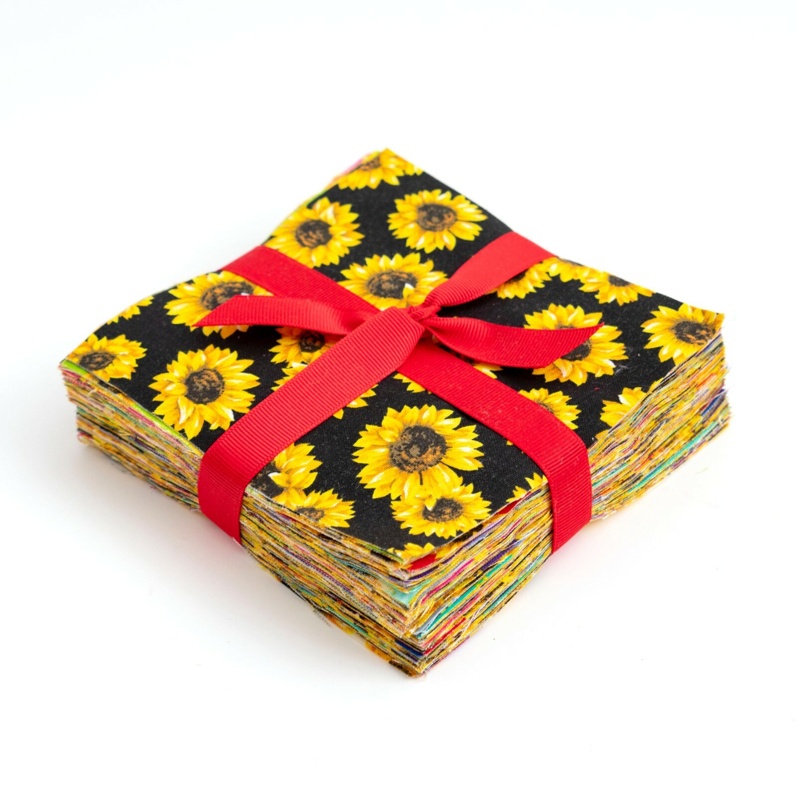 102 piece SUNFLOWERS pre cut charm pack 5″ squares 100% cotton fabric quilt