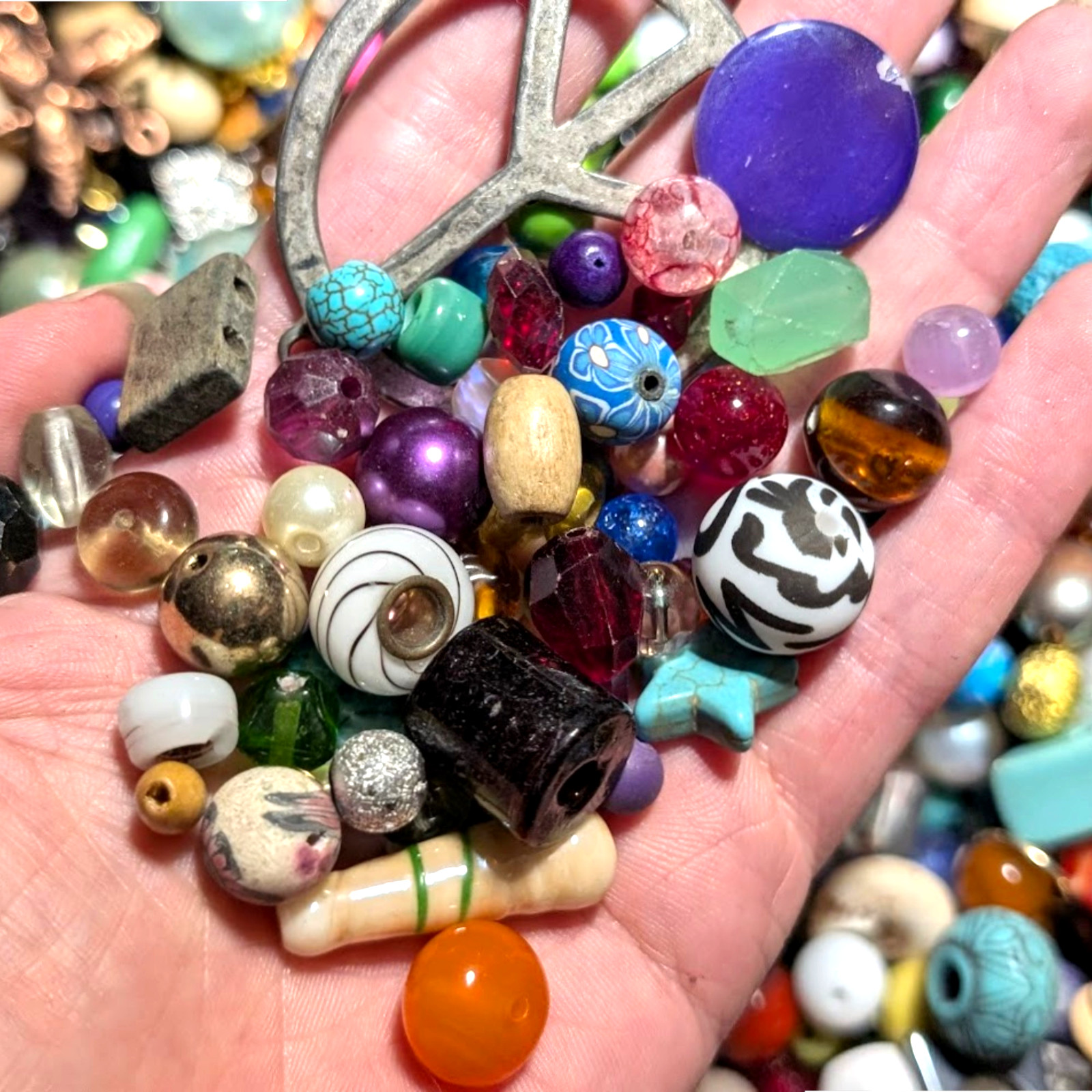 1 lb BEAD SOUP Random Mix Loose Jewelry Upcycled Craft Charms 16 oz bulk 450 g