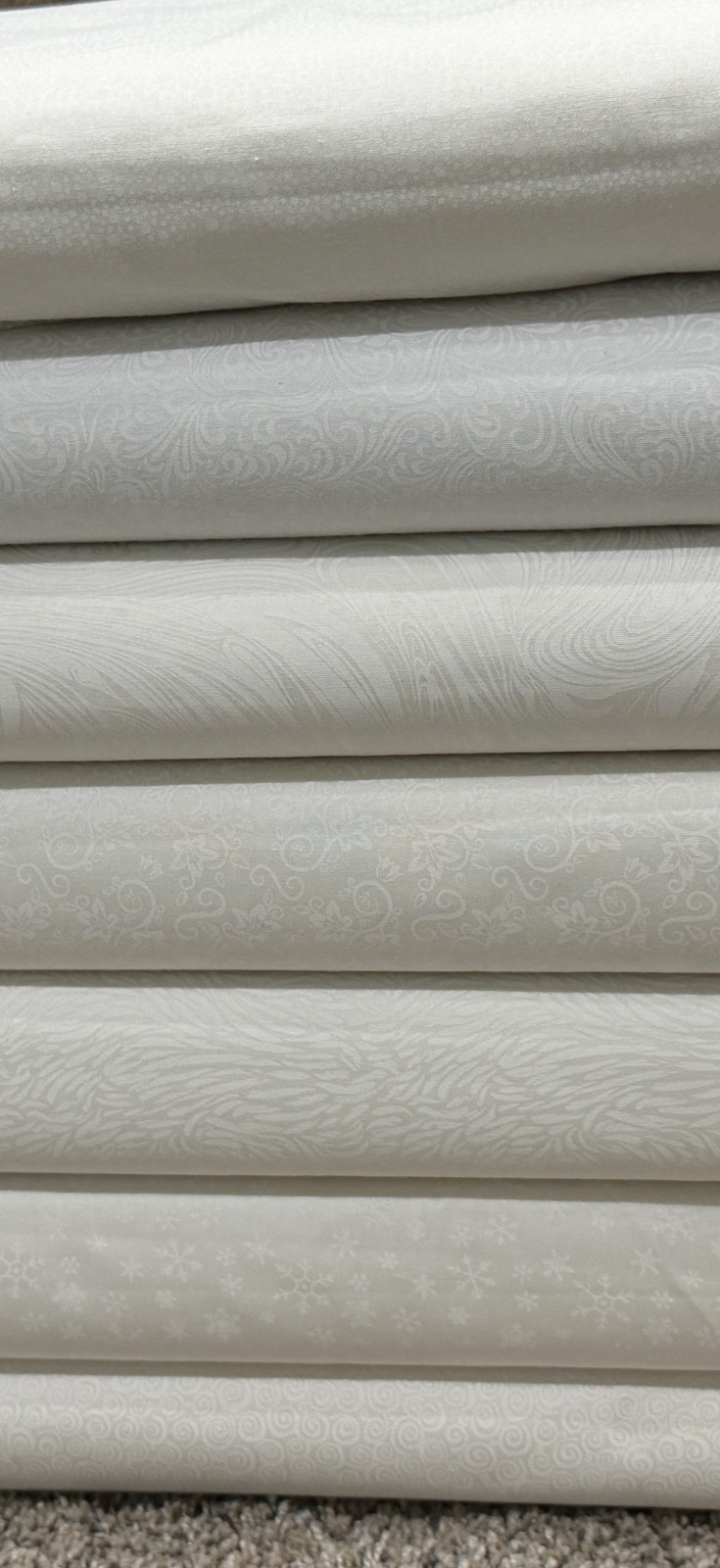 BTHY White on White Tone on Tone 100% Cotton Fabric Quilting Sew Background MDG