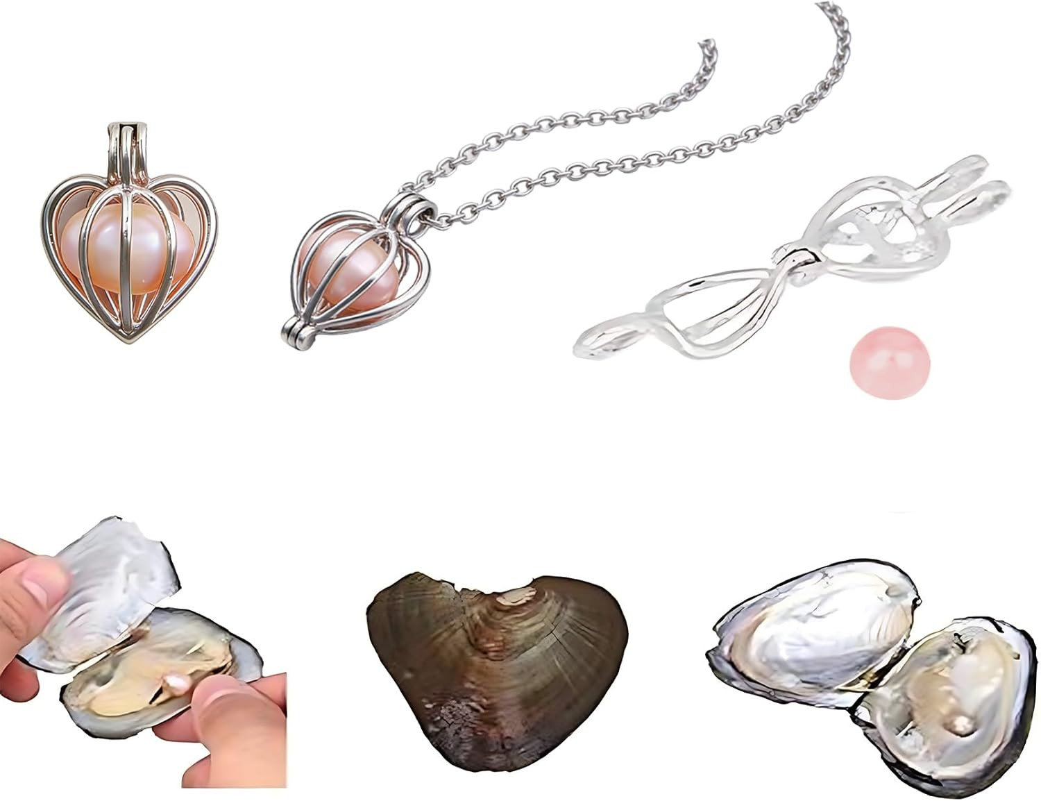 Milky Way Natural Oyster Pearl,Freshwater Oval Pearls Cultured Oysters Love