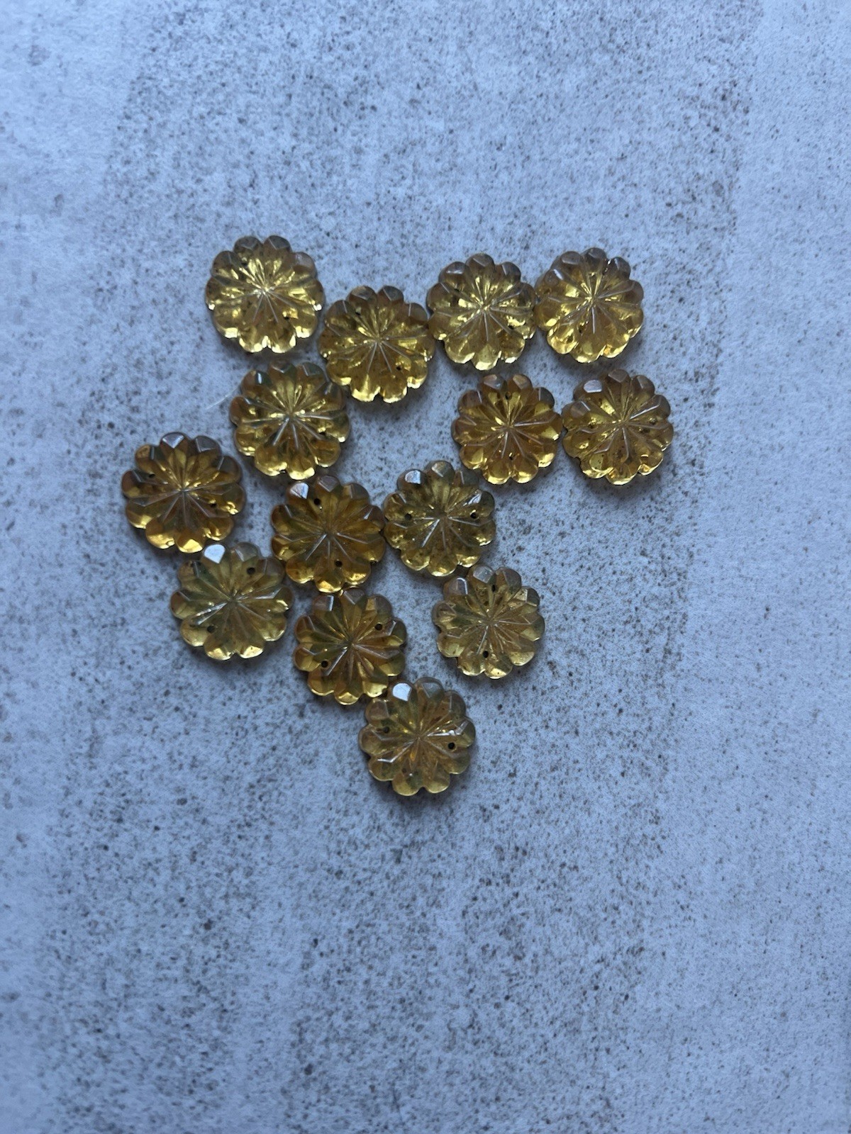 Vintage Czech Sew-On Glue-On Glass Stones Flat Back Gold Foil Yellow Dozen READ!