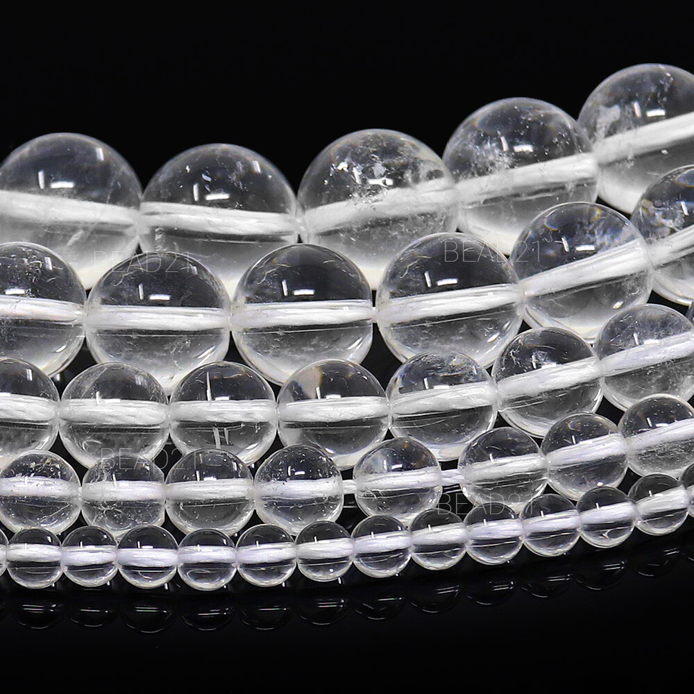 Clear Crystal Quartz Beads Round 4mm 6mm 8mm 10mm 12mm 15.5″ Strand