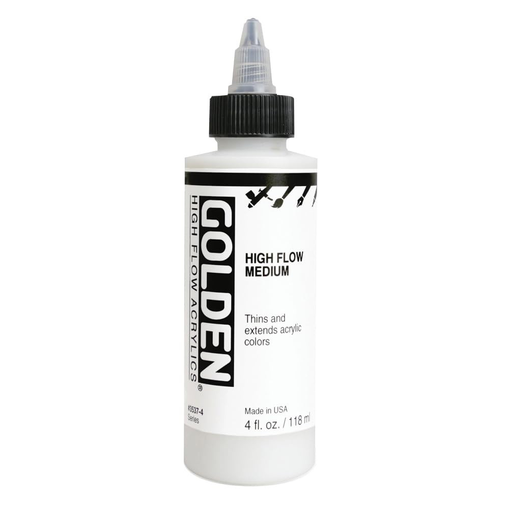 Golden High Flow Acrylic Medium 4 oz Clear for Viscosity and Flow Control