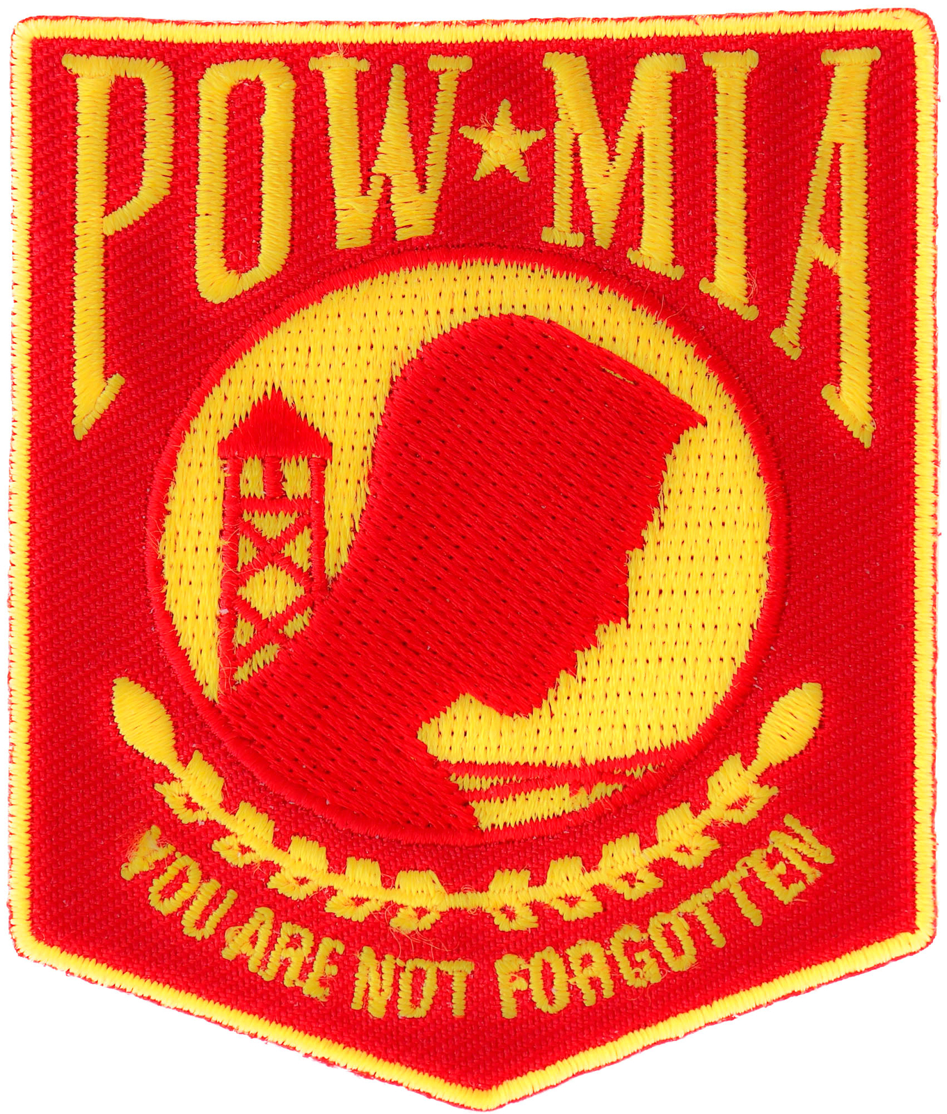 POW MIA Red and Yellow Patch- 2.5×3 inch – P4978
