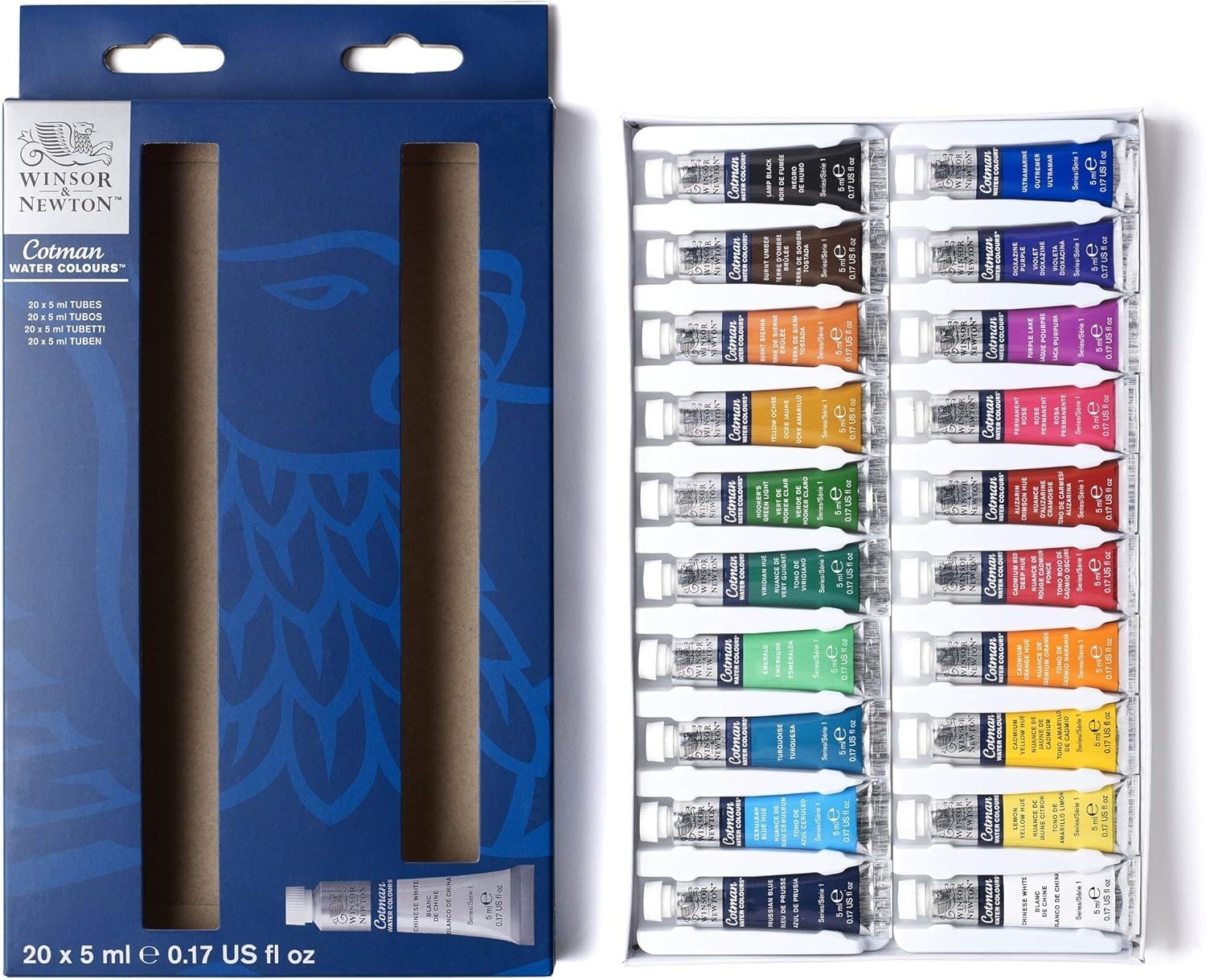 Watercolor Paint Set 20 Colors Tubes Art Supplies for Beginners