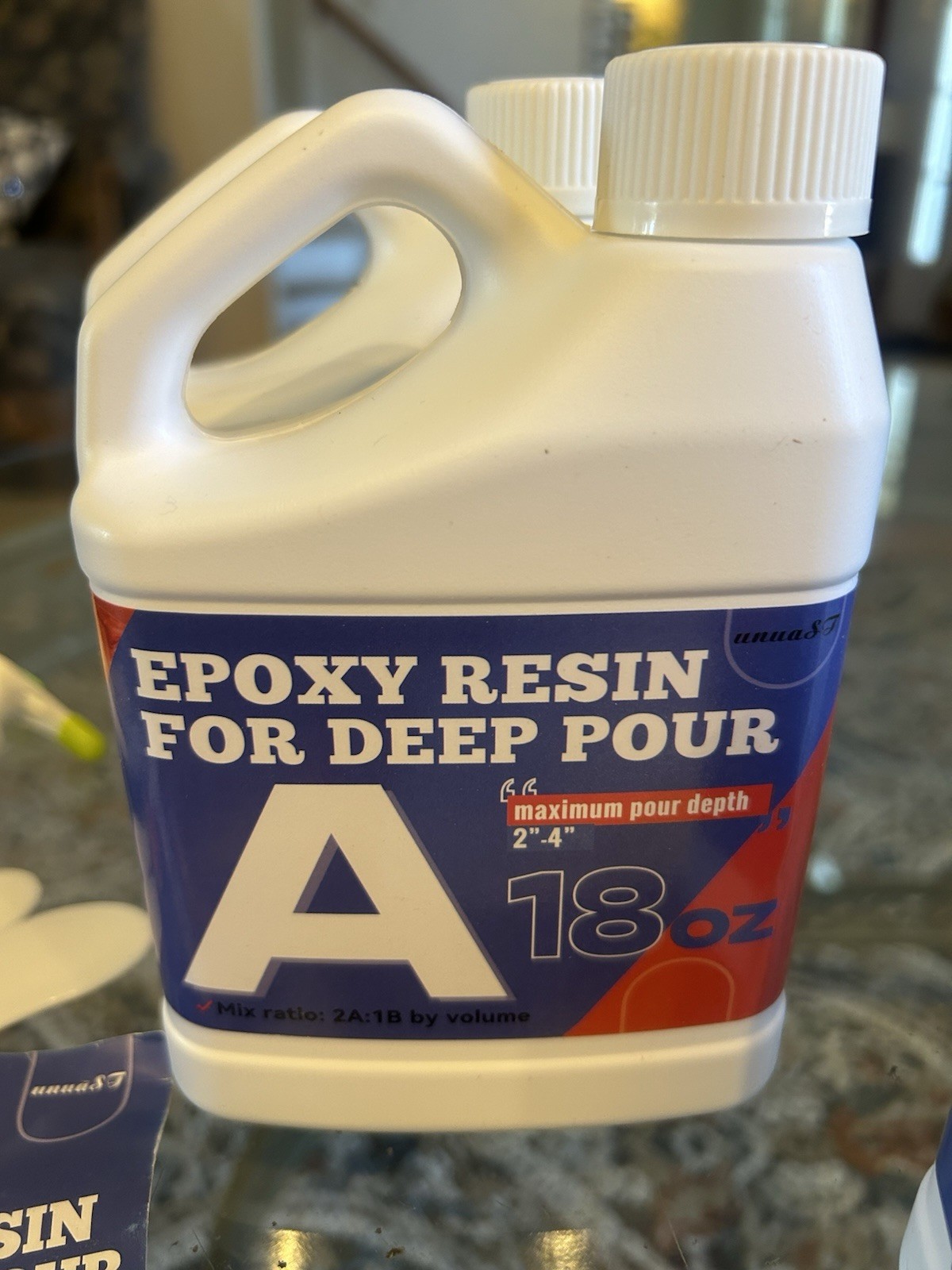 unuaST Epoxy Resin For Deep Pour 2A: 1B 18oz w/ Pour Depth 2”-4” *New Open Box*