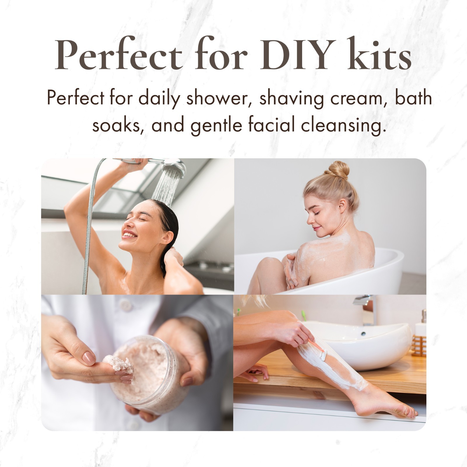 Foaming Bath Butter Whipped SCENTED – 100% Pure Premium Quality Body DIY Bulk