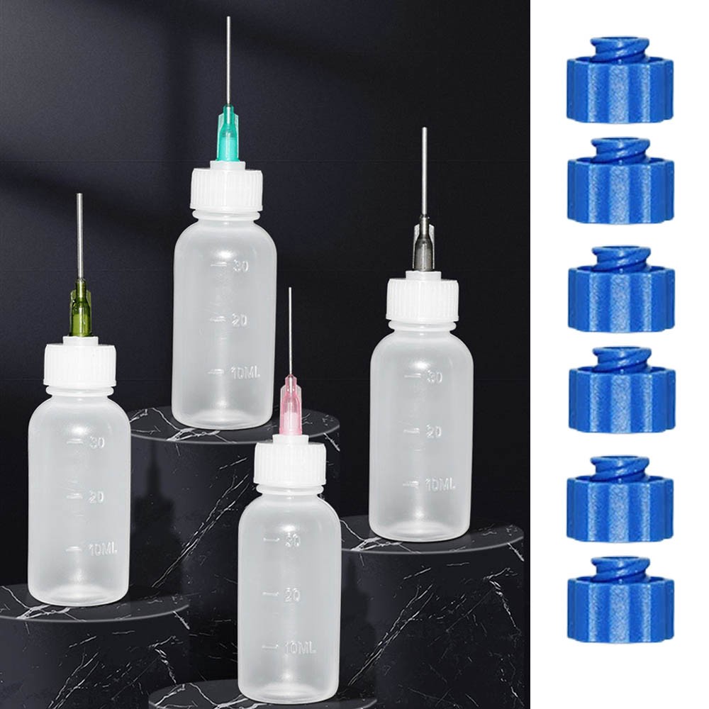 6Pc 30ml Clear Precision Applicator Bottle ,12Pcs Needle Tip, Squeeze Bottle US