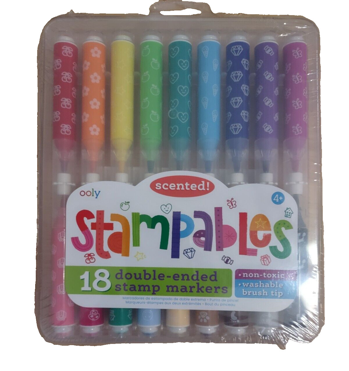 Kids Art Fun Scented Markers Double Sized 18 Pack Washable Brush Tips Non Toxic
