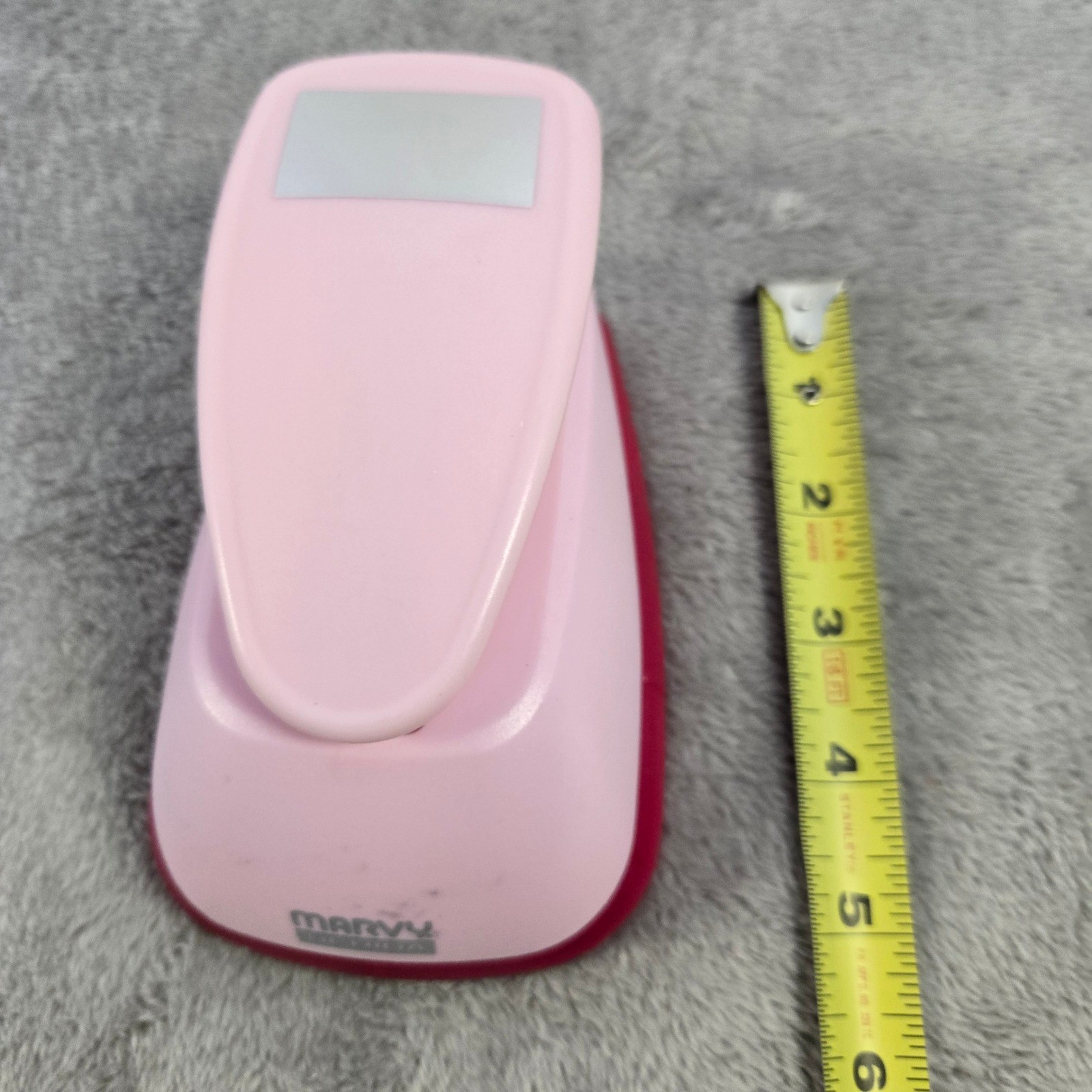 Marvy Uchida Mega Paper Punch Rectangle Shape Pink Craft Scrapbooking Tool