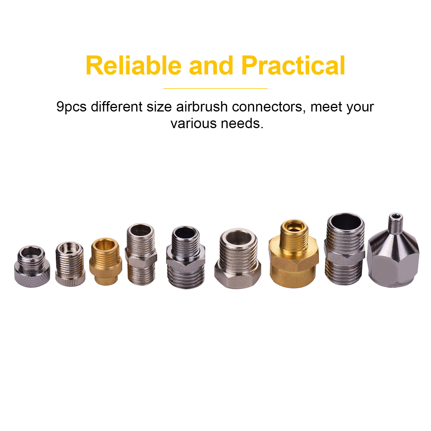 9pcs Airbrush Adapter Kit Fitting Connector Set For Badger Paasche Airbrush Hose