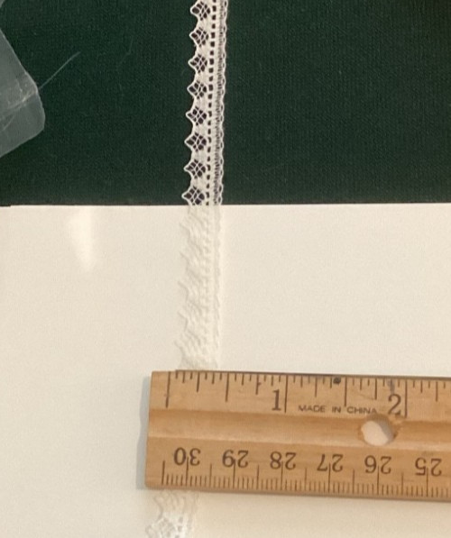 1/4” Heirloom White Flat English Cotton Trim Lace #1988