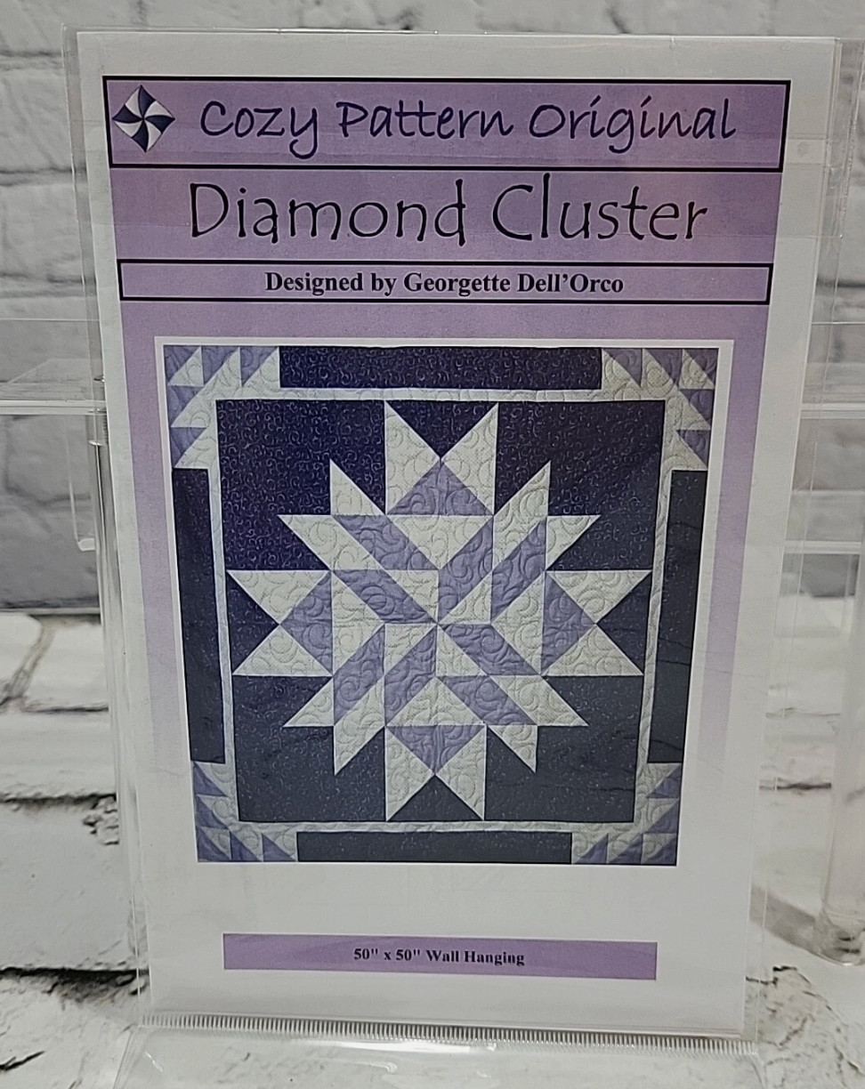 COZY PATTERN ORIGINAL Quilt Pattern Wall Hanging – DIAMOND Cluster- 50”x 50”