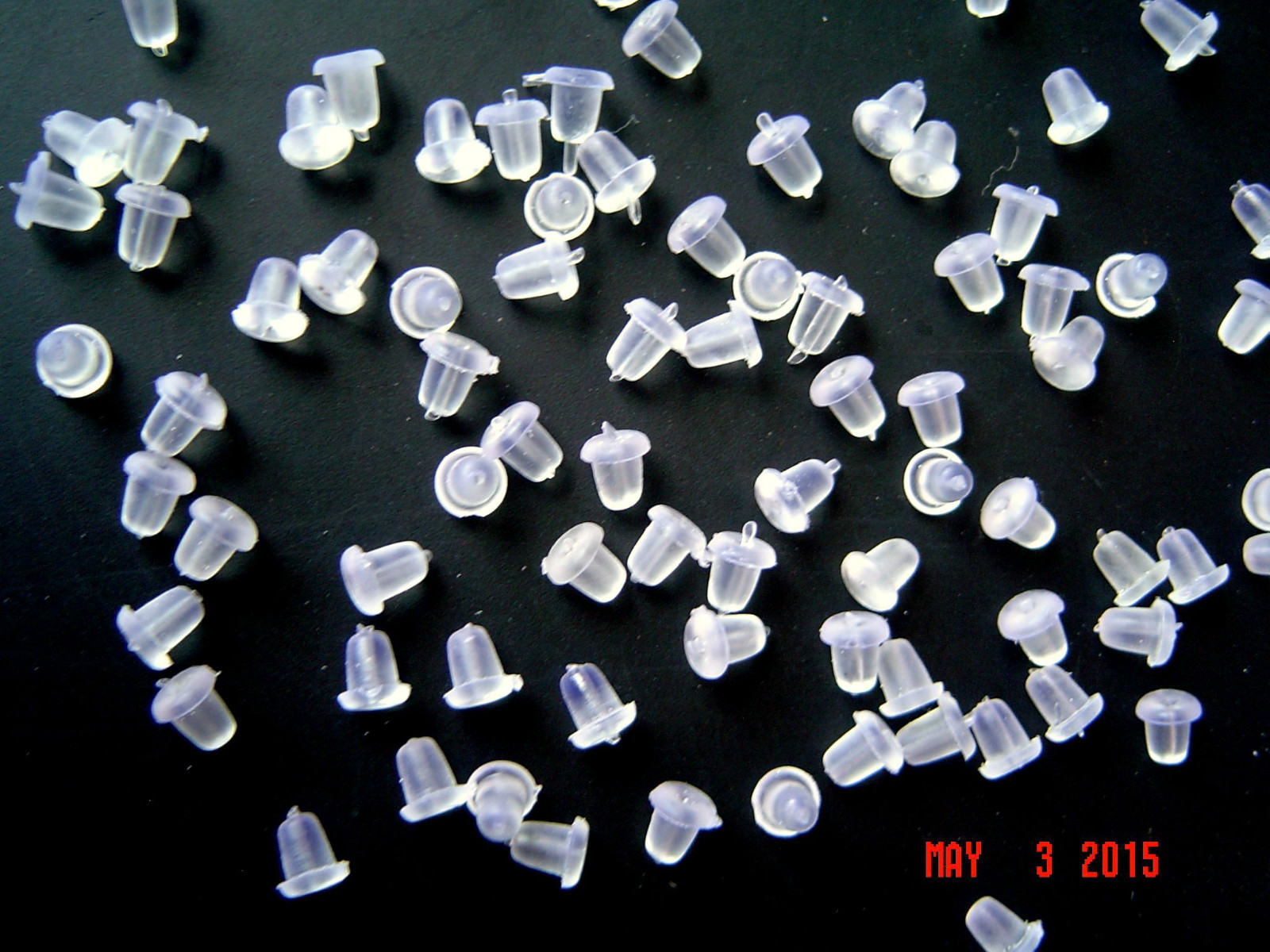(50 Qty.) PLASTIC RUBBER ( SILICONE ) EARRING BACK STOPPER POST NUT 4mm Size