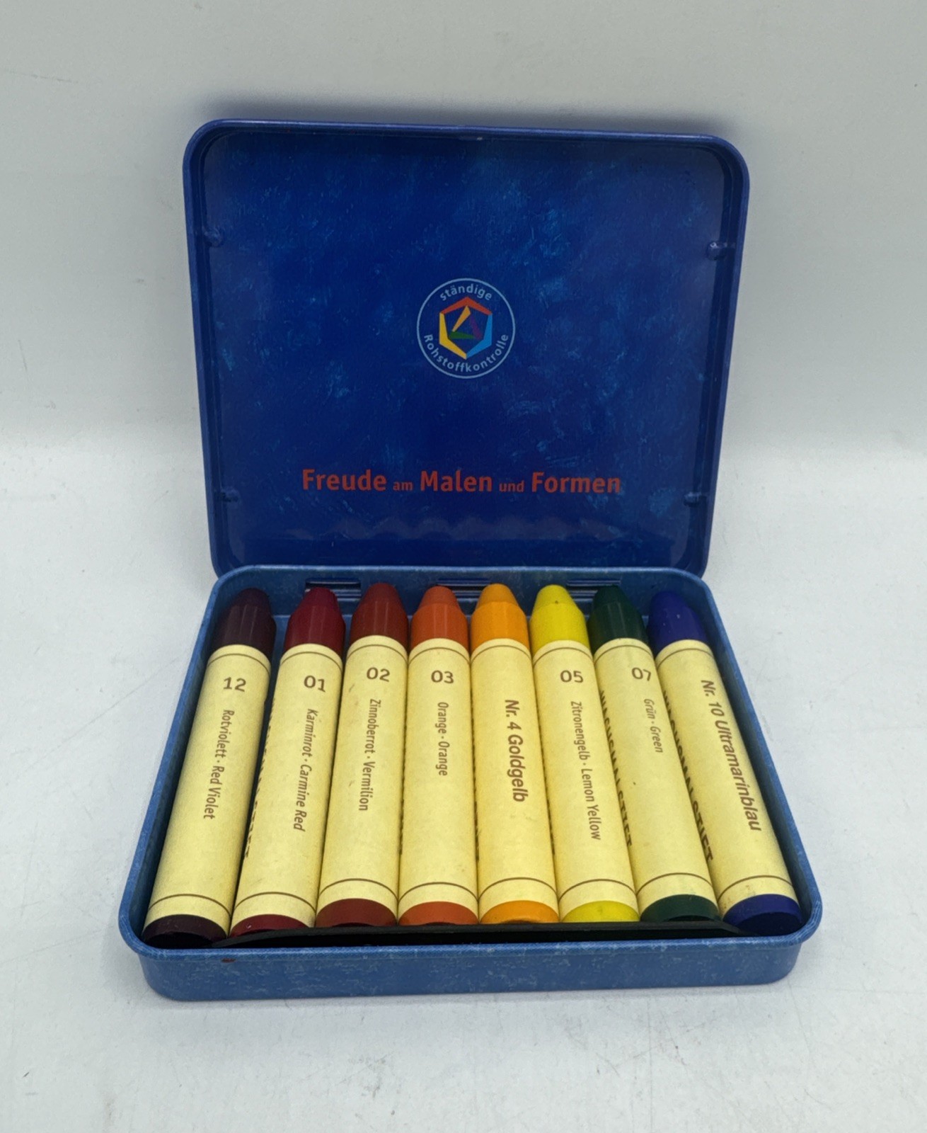 Tin of 8 Stick Stockmar Non-Toxic Beeswax Wax Crayons in Waldorf Colors Sticks