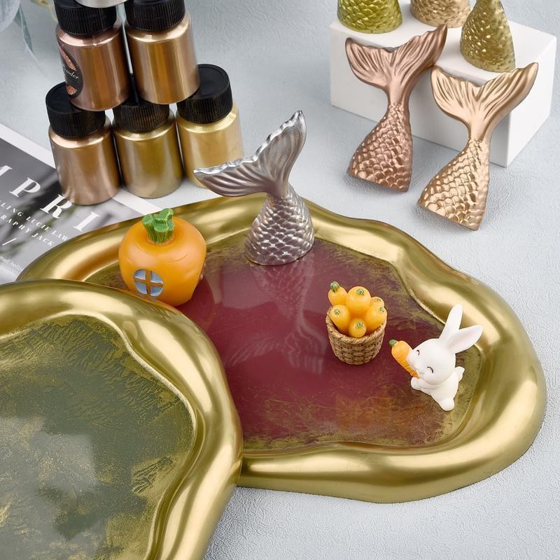 Metallic Gold Silver Mica Powder Pigment Pearlescent Epoxy Uv Resin Dye Jewelry