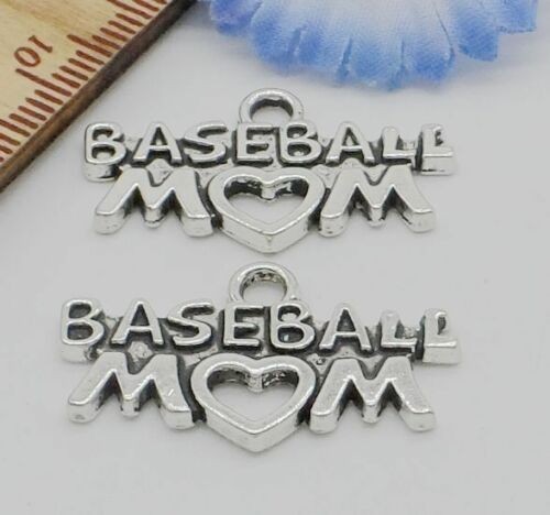 MIXED SET of 6 New BASEBALL Charms Tibetan Silver Alloy ONE EACH Free Shipping!