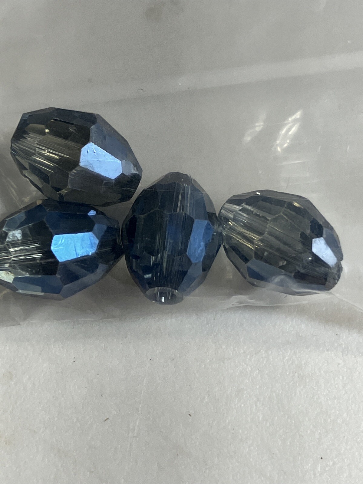 Lot of Crystal Vintage Beads Black Grey Matalic Aurora Borealis