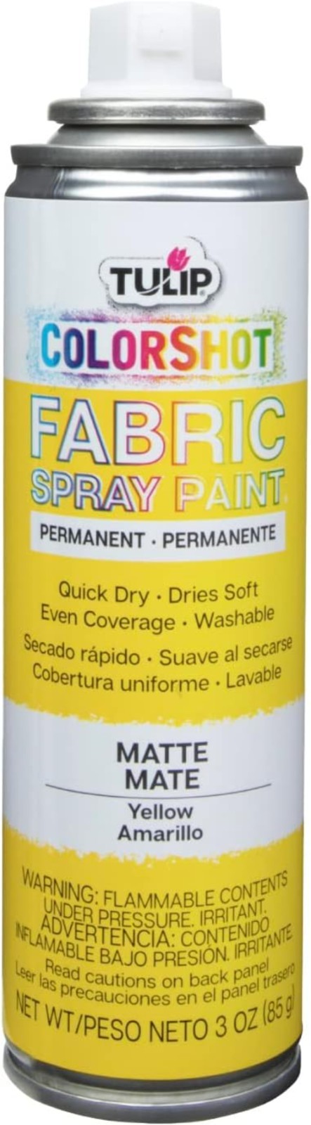 Transform Your Fabrics with 3oz Washable ColorShot Spray Paint in Matte Yellow