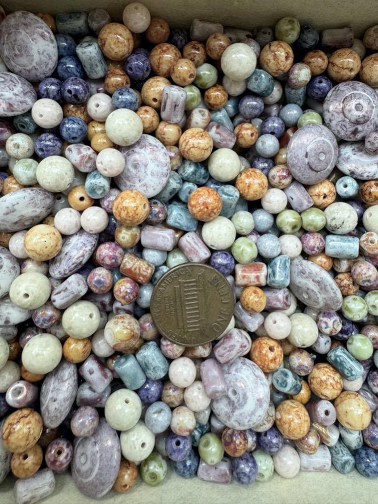 Vintage Glass Picasso Beads Mix 60