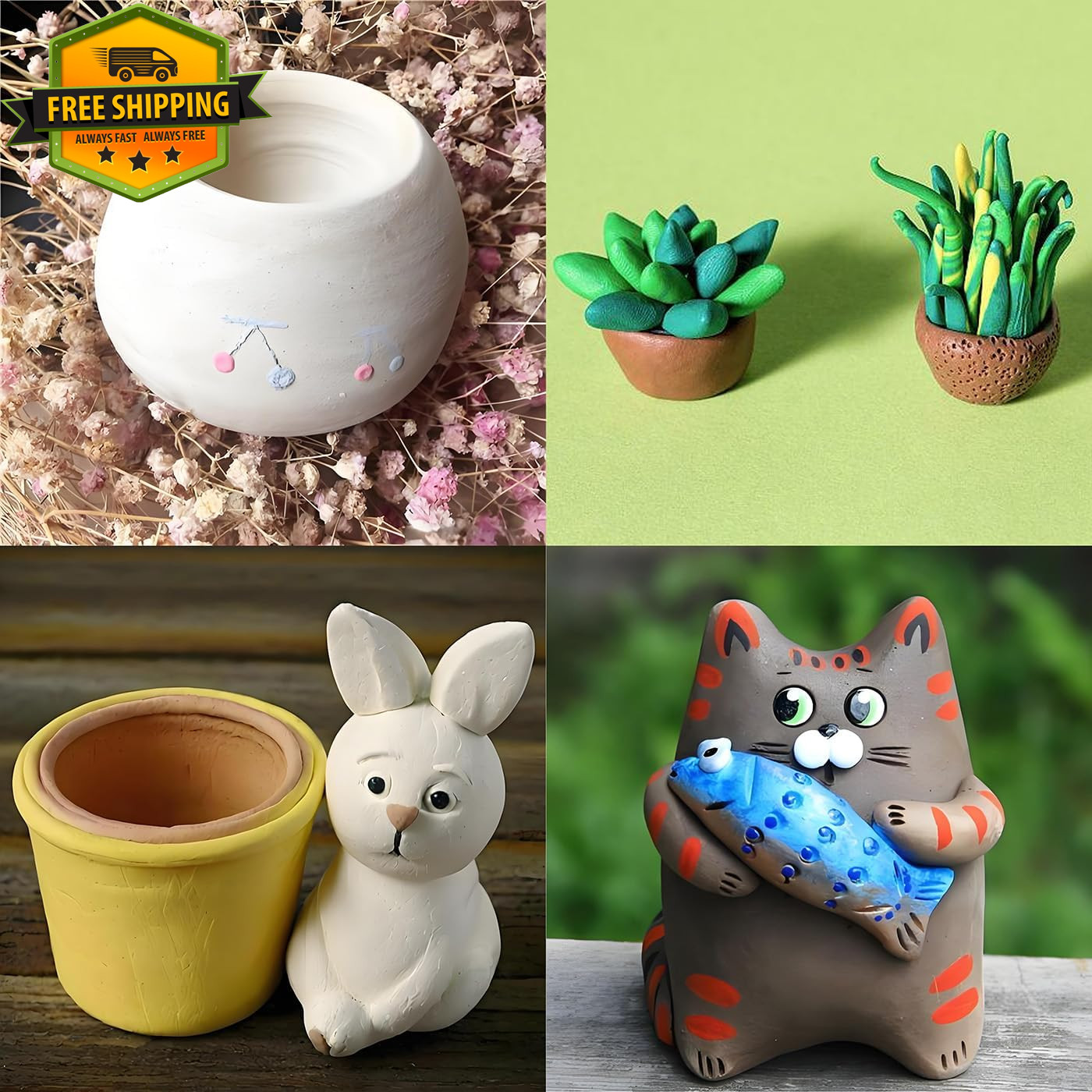 5Pcs 2.2lb Air Dry Clay Modeling Set Sculpting Craft Supplies For Artists