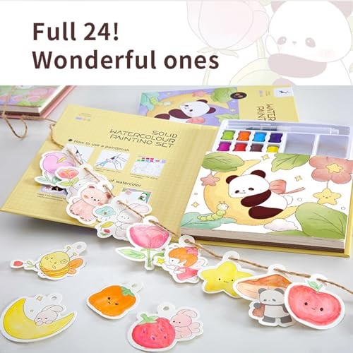 24 in 1 Watercolor Painting Paper Set for Adults – Pocket Panda Theme