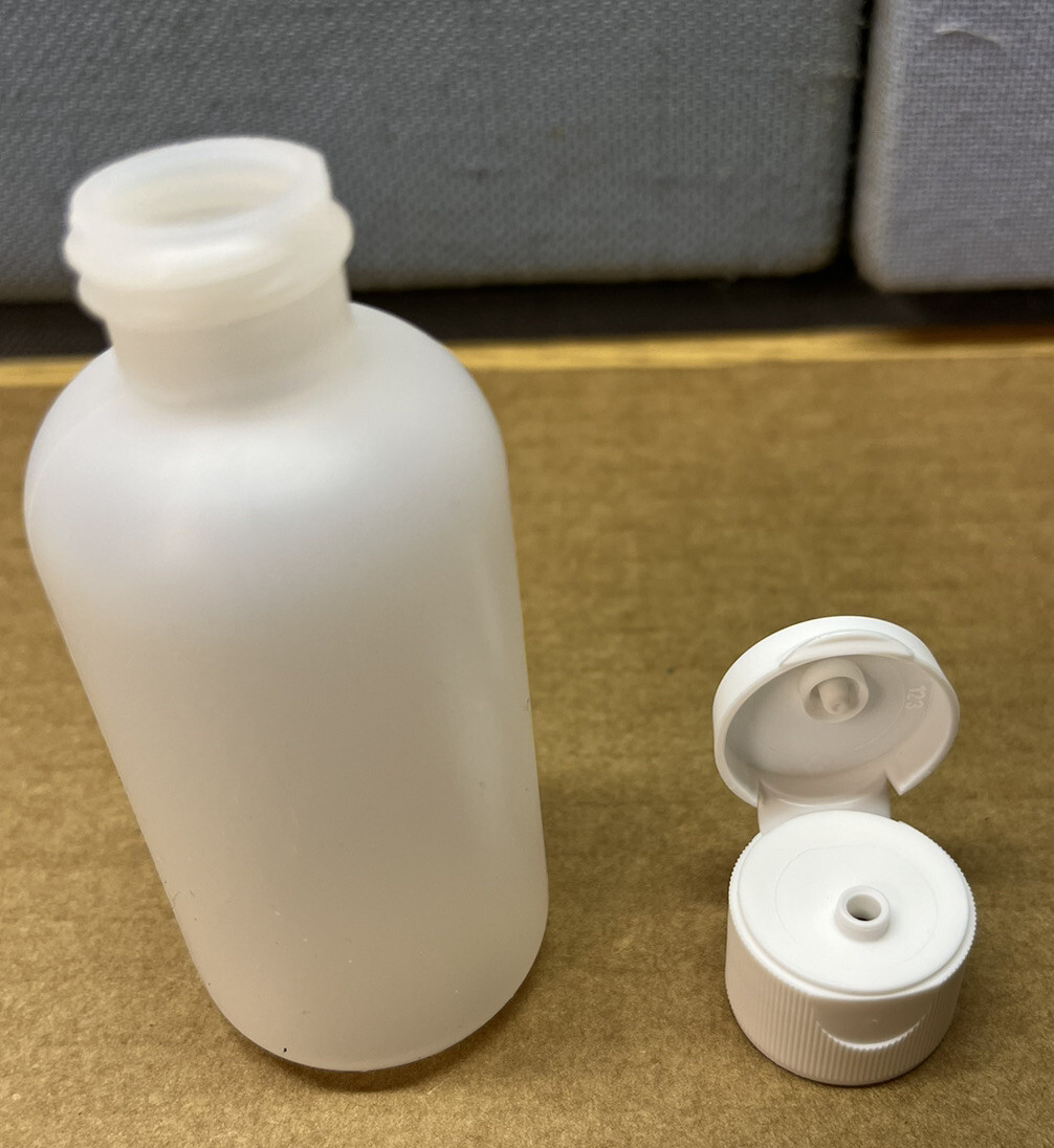 50 pack- 2oz (60mL) Plastic Boston Round Squeeze Bottles (With Caps) GOOD QUALIT