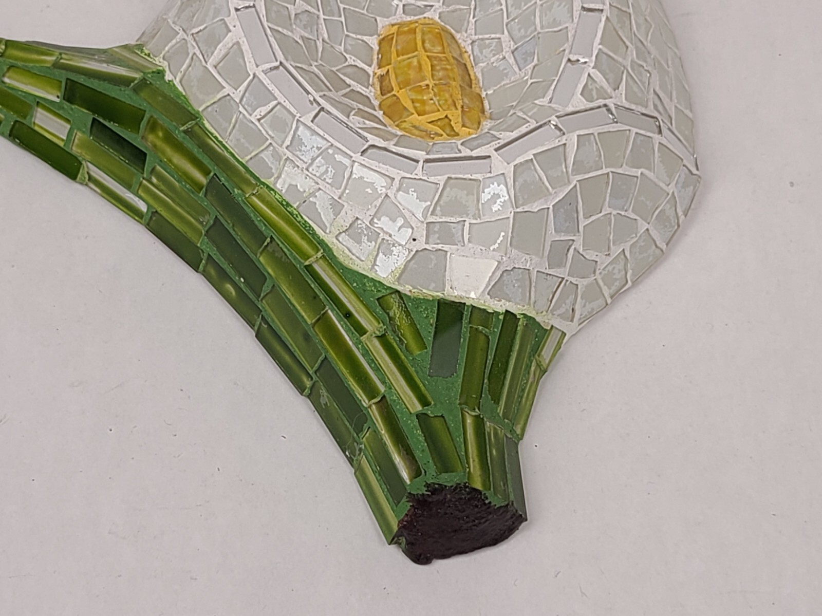 Handmade Mosaic Art Calla Lily Wall Hanger Decorative White Flower Floral Decor