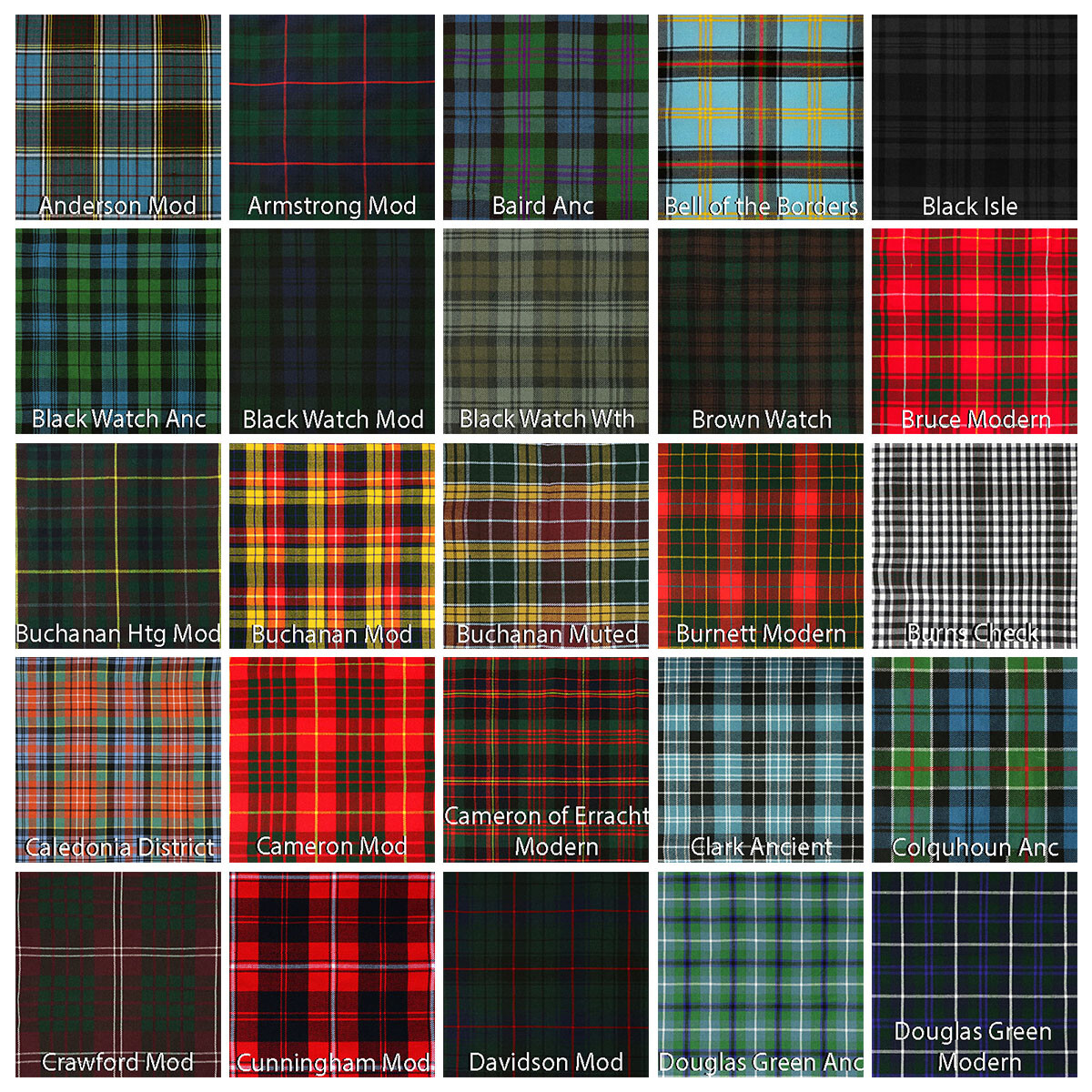 Tartan Swatches – Homespun Wool Blend