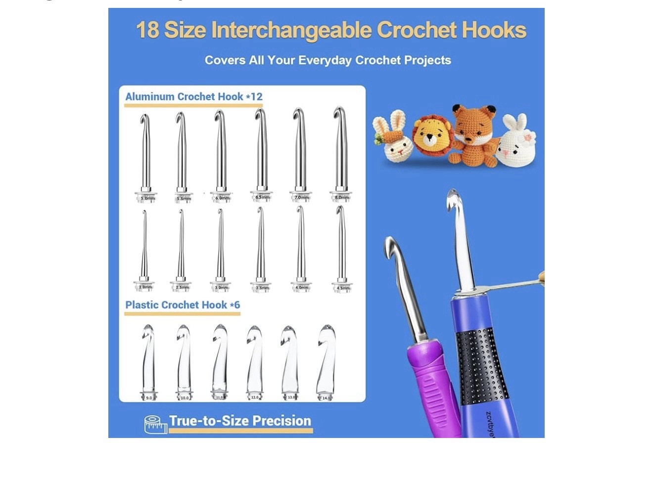Counting Crochet Hook Set Digital, Light Up Crochet Hooks Set – Ergonomic for…
