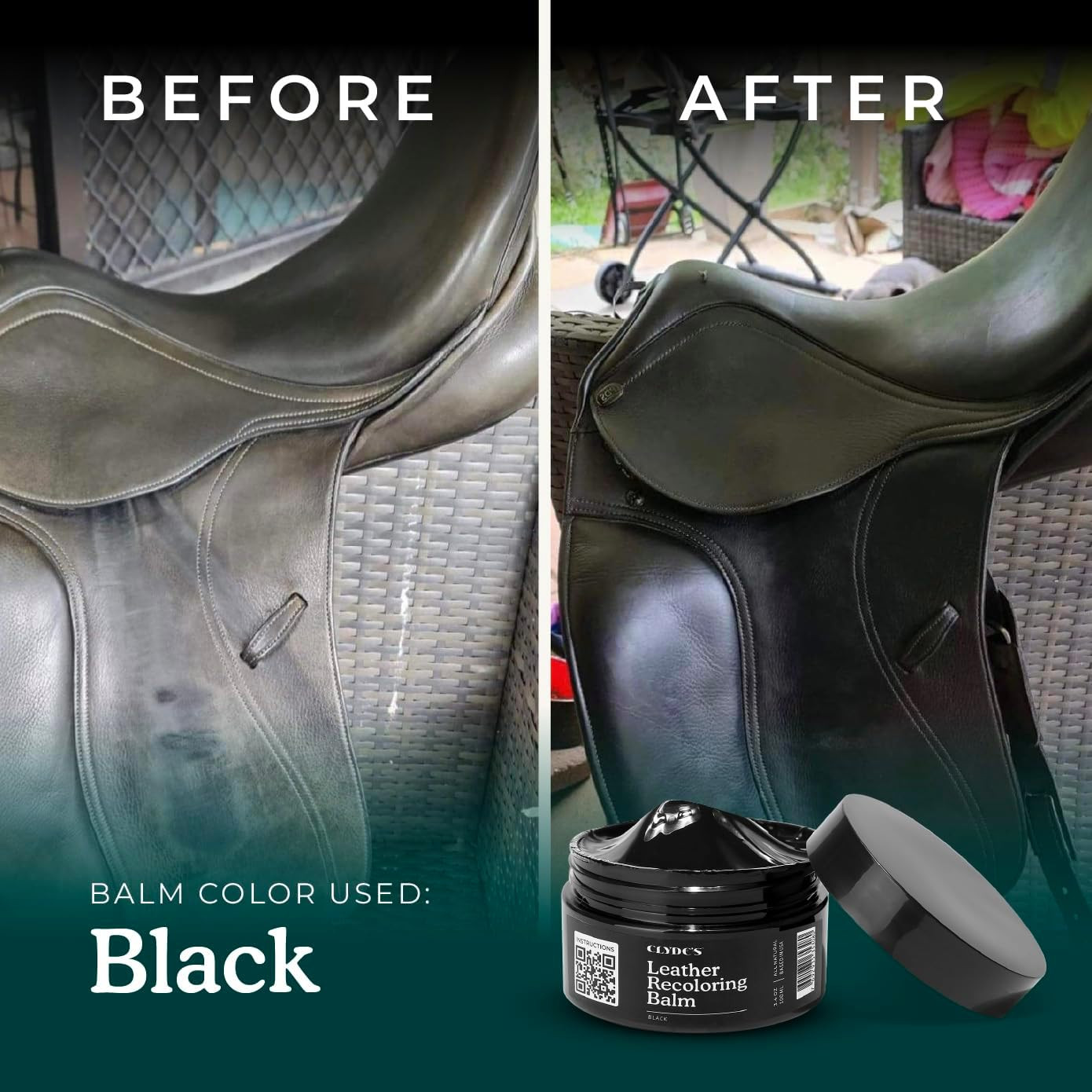 Clyde’s™ Leather Company Leather Recoloring Balm – Color Restore & Scratch Repai