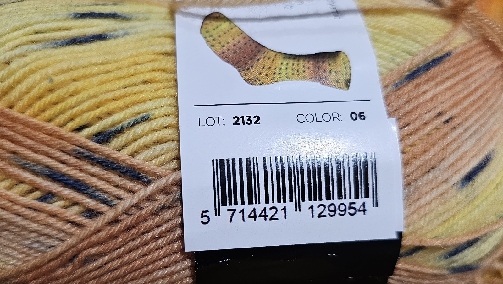 Used Hobbii Dolce Sock Wool Dots Yarn~Super Fine 1 weight~Color 6 Honey Mustard