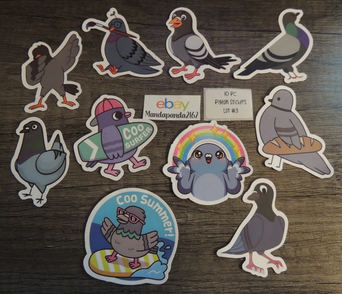 Pigeon – Bird – Stickers – 10 Pieces – Choose between 6 styles! See Description