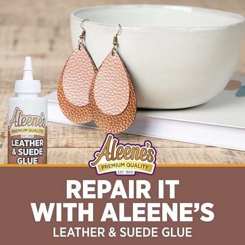 Aleene’s Leather & Suede Glue, Adhesive For Crafts, Embellishments – 4 fl oz