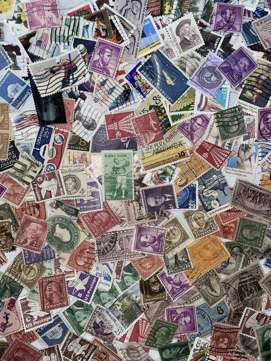 US Vintage Stamps – No Duplicates! Used, off paper. Wide variety
