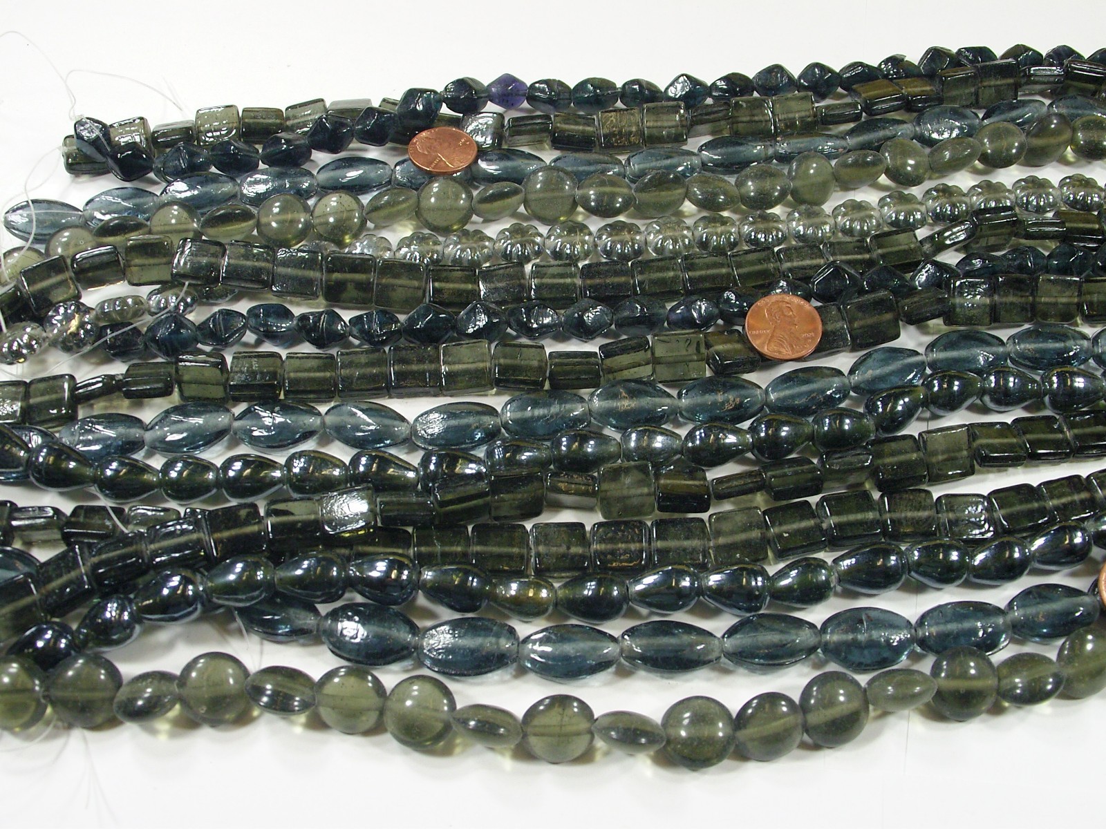 15 Strands (15″) Assorted Dark Colors India Handmade Glass Beads Lot (SUL-2)⭐