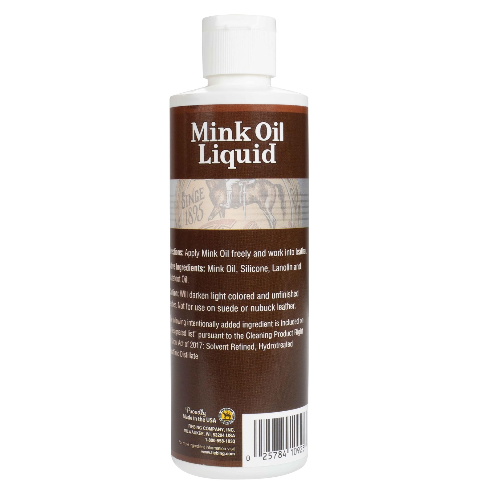 Fiebing’s 8 Oz Liquid Mink Oil Leather Conditioner Waterproof Softener Protector