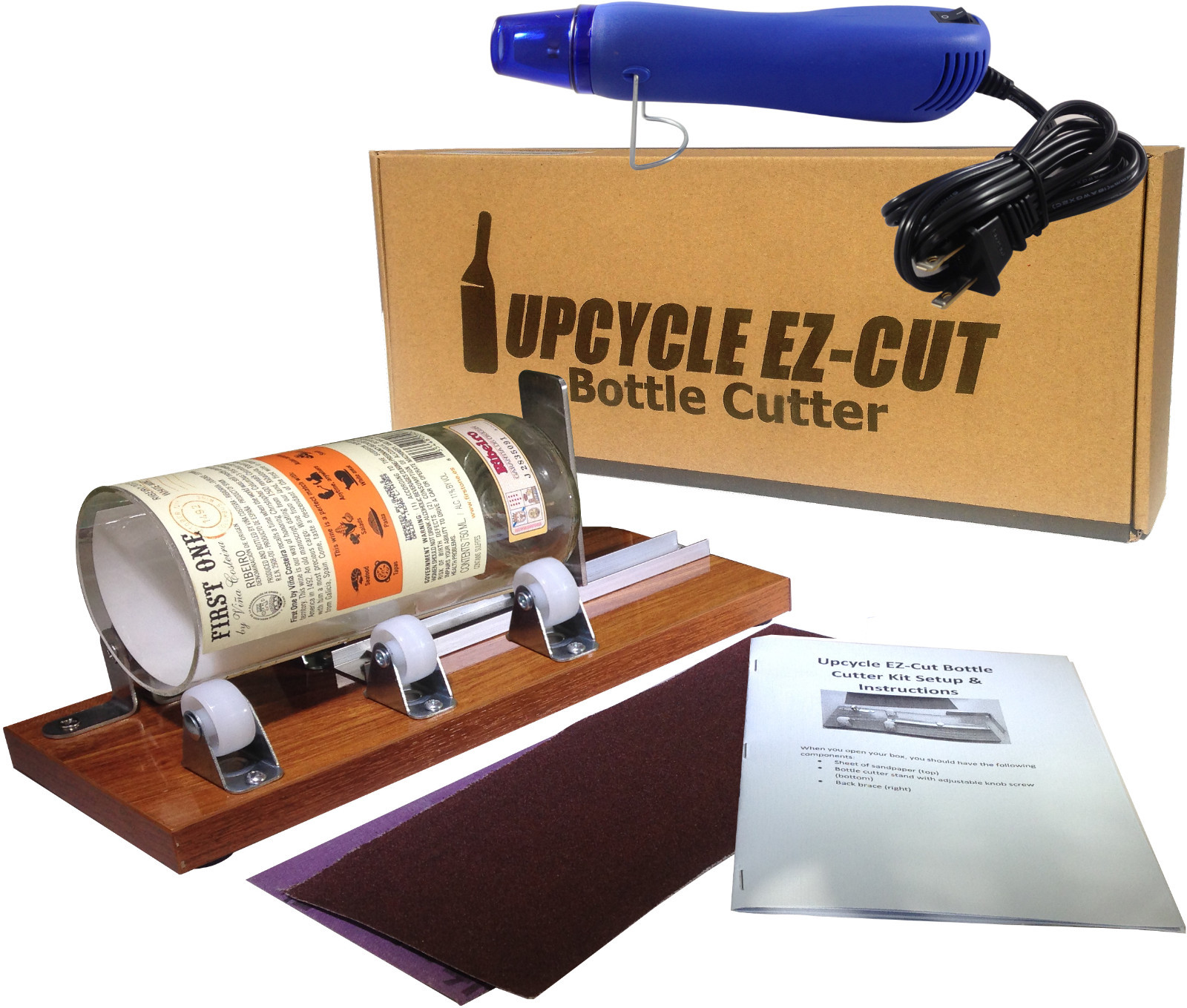 Glass Bottle Cutter (Deluxe) Kit, Upcycle EZ-Cut: Beer & Wine Bottle Cutting