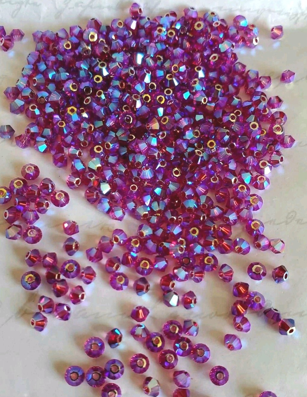 Swarovski 5328 3mm bicone beads, Fuchsia AB2X (36pcs)