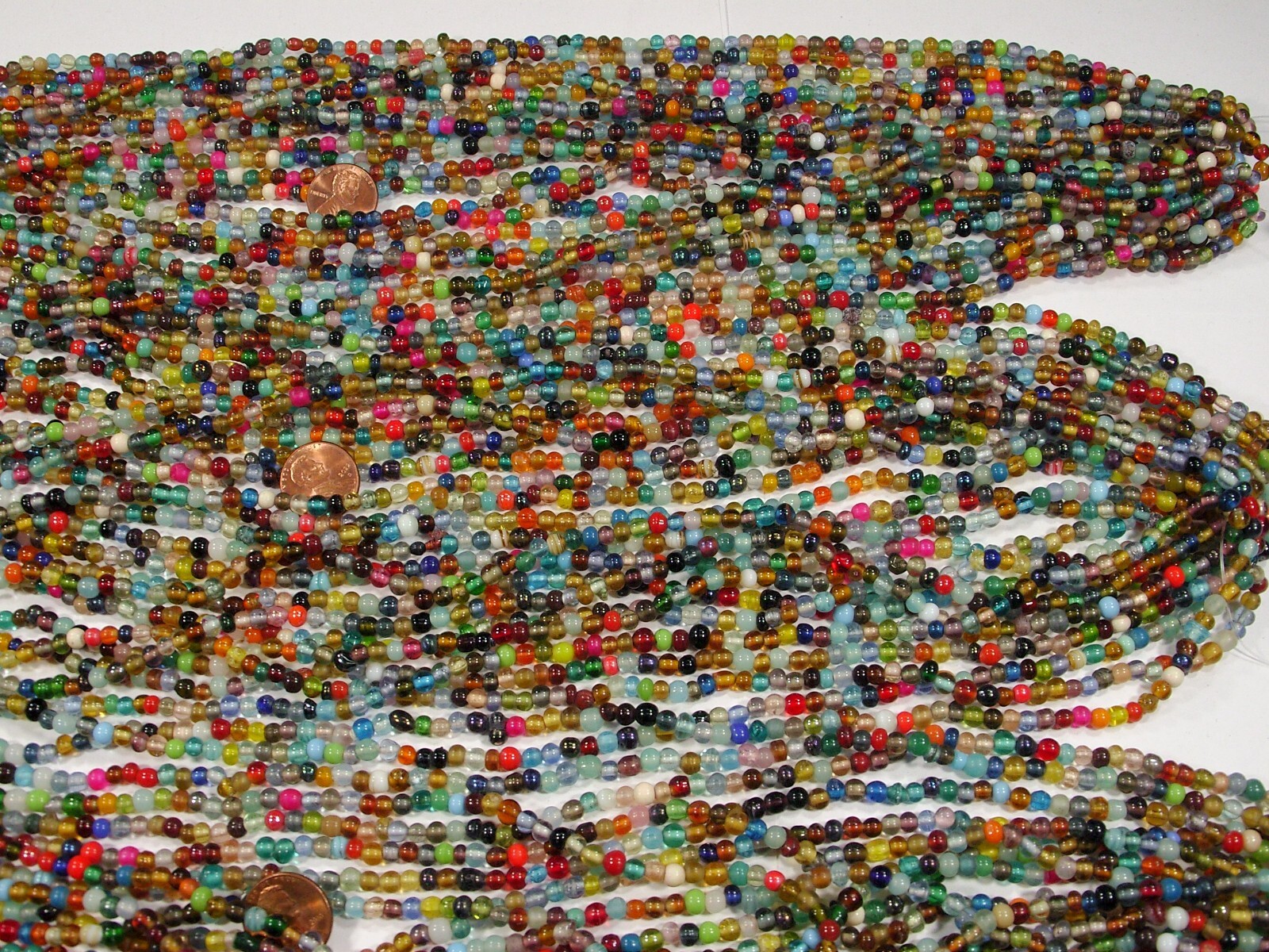 30 Strands 36″ India Handmade Assorted Color Glass Beads Wholesale Bulk (CT-52)