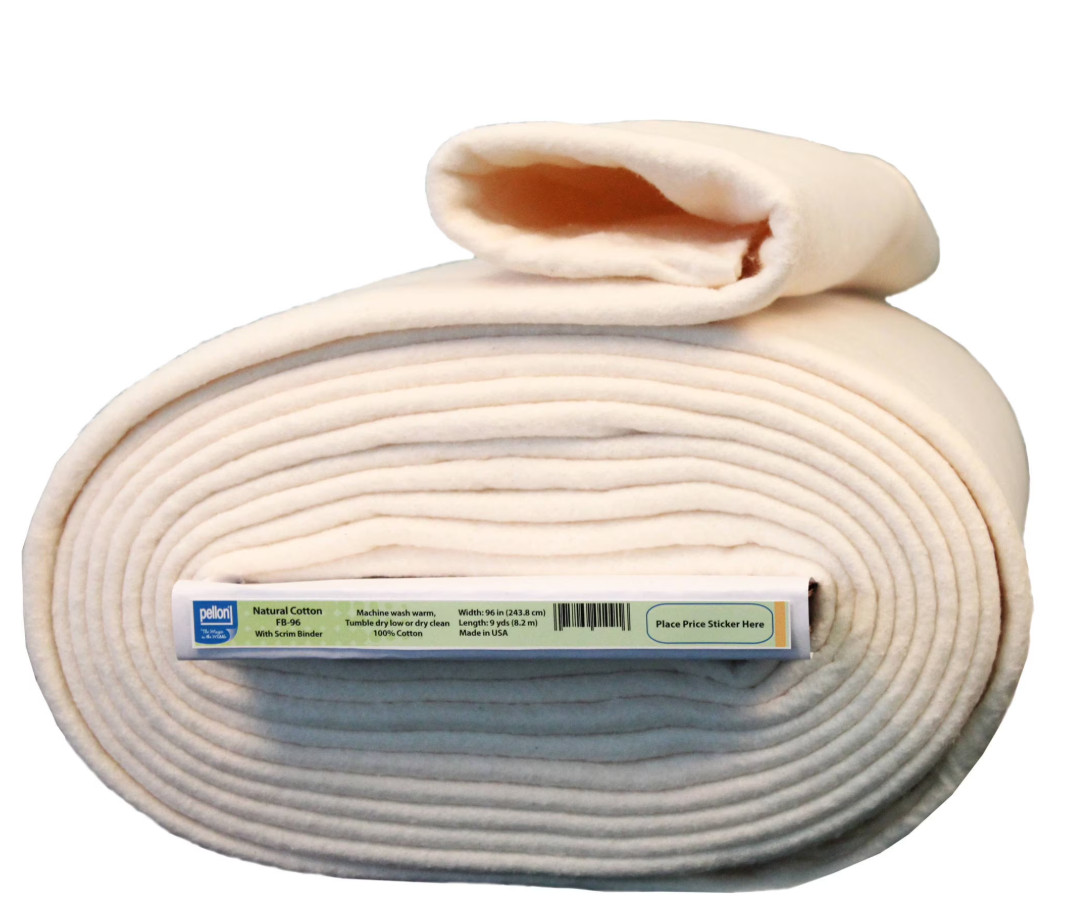 Pellon Natural Cotton Batting, off-White 96″ x 9 Yards by the Bolt