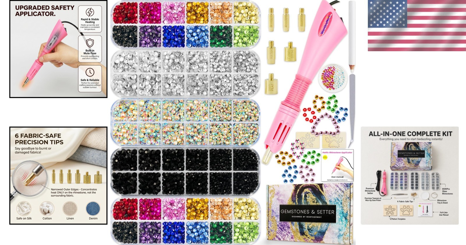 DIY Rhinestone Applicator Kit – 8500Pcs Hotfix