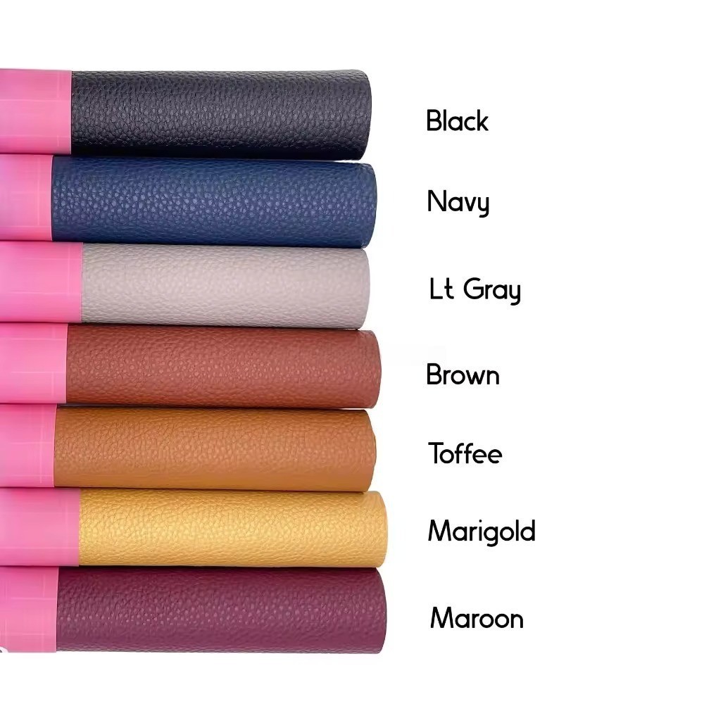 Faux Leather Sheets PU Fabric Litchi Grain DIY Craft Bows Earrings Multi Color