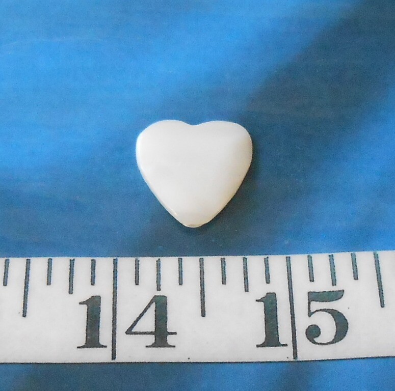 ~ Mother of Pearl (MOP) Carved Seashell Heart ~ Natural Iridescent White/Ivory ~