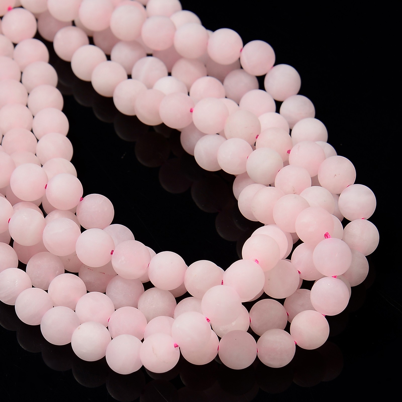 Rose Quartz Matte Round Beads 4mm 6mm 8mm 10mm 12mm 15.5″ Strand
