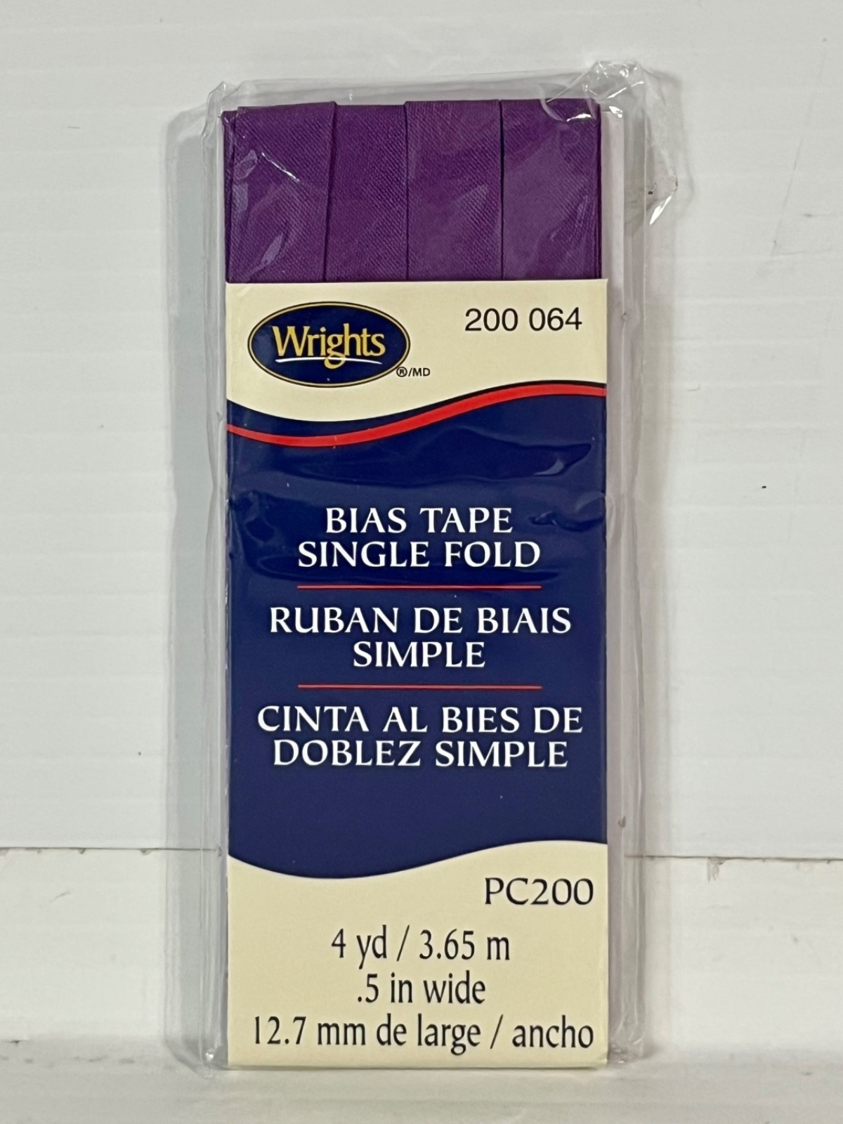 Wrights Bias Tape Single Fold PC200 ~ 4yd x 0.5″ Various Colors NEW