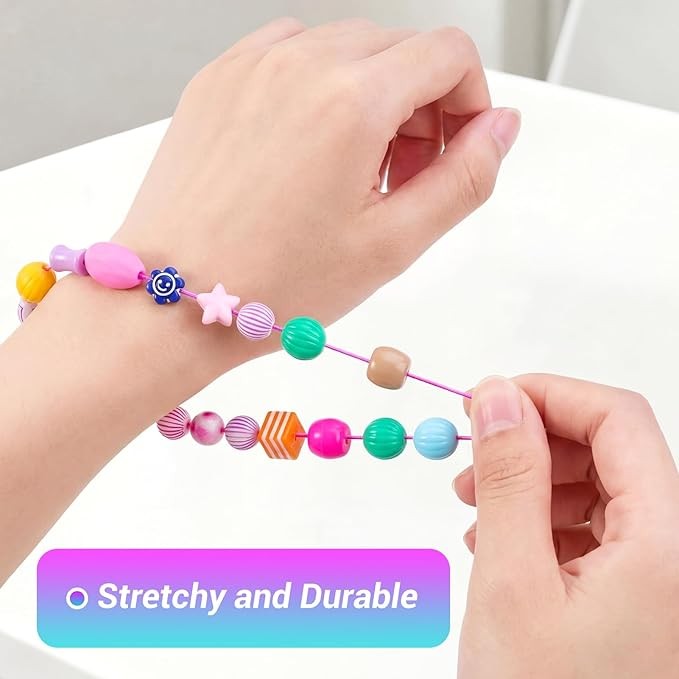 4× Stretchy String for Bracelets Sturdy Elastic Cord DIY Jewelry Making 1 mm USA