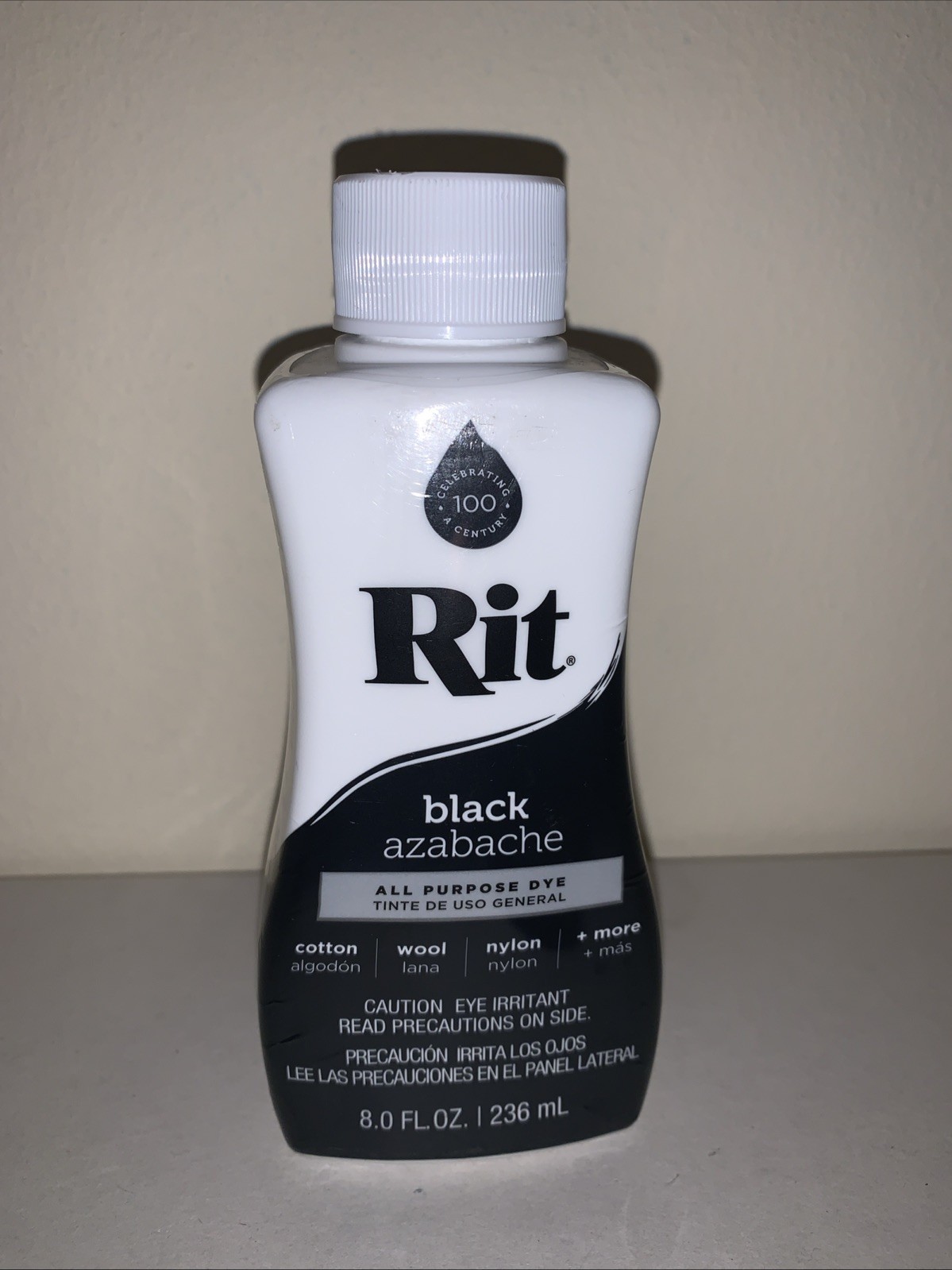 Rit Black Liquid Fabric Dye 8oz Versatile Non Toxic for Clothes and Accessories