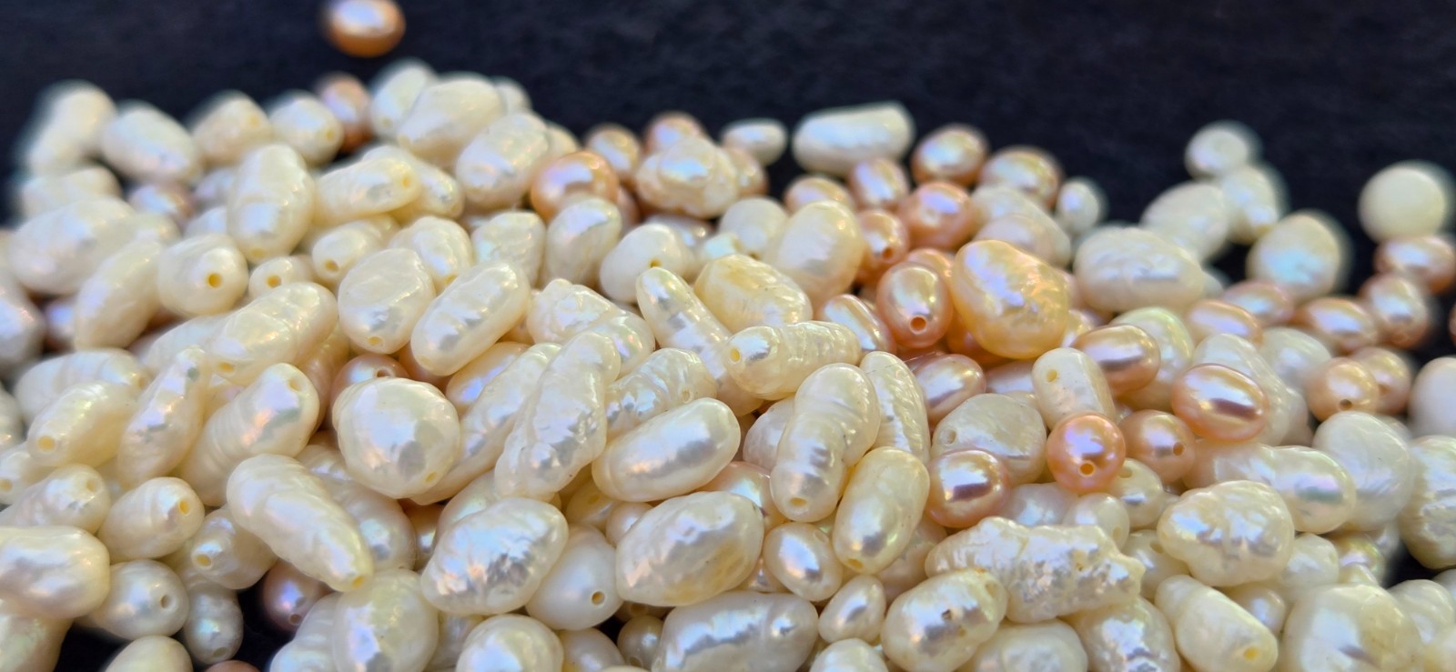 Vtg Lot of 50 Gram Genuine Freshwater Pink Biwa Natural Pearl Rice Baroque Beads